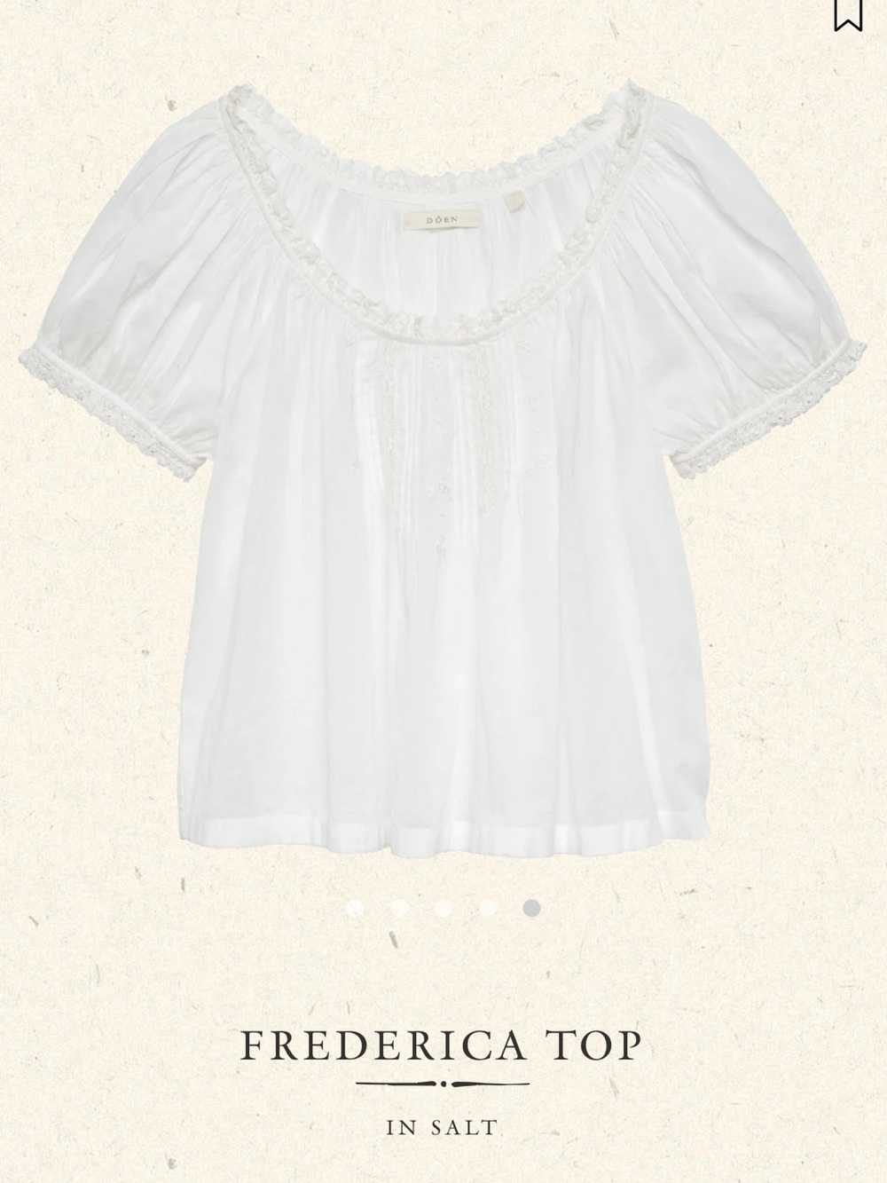 Doen Frederica Top in Salt White - Picture 4 of 13